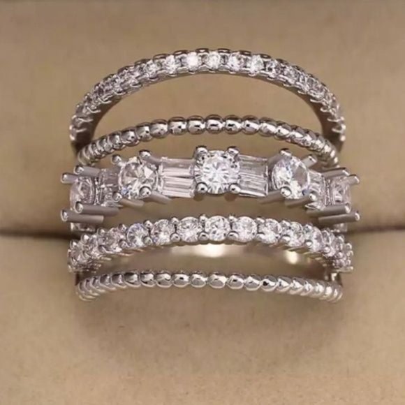 Silver Bridge diamonds ring size 6,7,8,9,10 - Picture 4 of 5